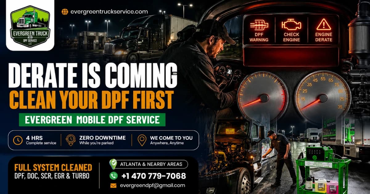 Derate Warning Light On? Causes, Fixes & Mobile DPF Cleaning in Atlanta