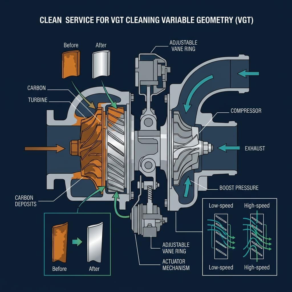 Turbocharger Cleaning schematic illustration