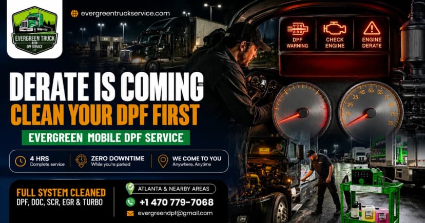 Derate Warning Light On? Causes, Fixes & Mobile DPF Cleaning in Atlanta